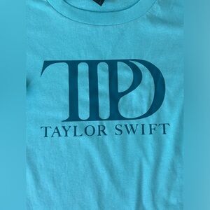 Teal W/ Teal Vinyl Youth Taylor Swift Tortured poets Dept  T-shirt Sz Medium New